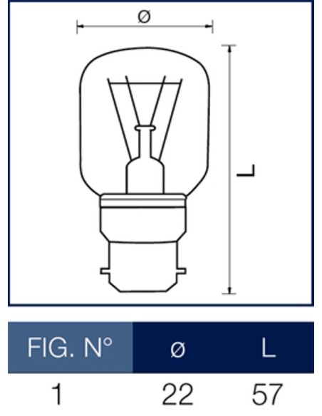 Lampada per Macchine da cucire a incandescenza  15W B15d Leuci