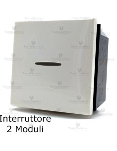 interruttore 2 moduli compatibile bticino axolute bianca