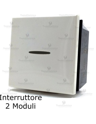 interruttore 2 moduli compatibile bticino axolute bianca