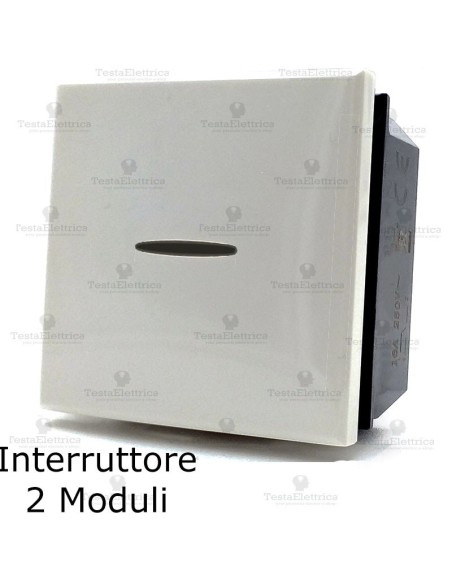 interruttore 2 moduli compatibile bticino axolute bianca