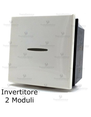 invertitore bianco 2 moduli compatibile bticino axolute 