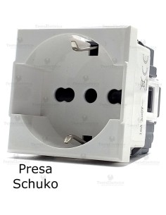 presa schuko compatibile bticino axolute bianca 