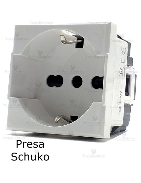 presa schuko compatibile bticino axolute bianca 