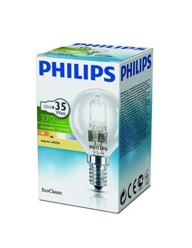 Lampada alogena sfera 28W E14 Philips