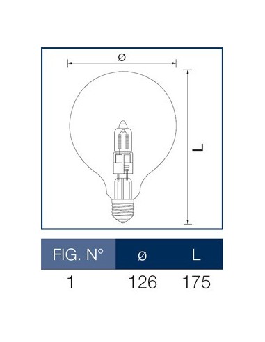 Lampada alogena Halo Globe 70W E27 126 mm Wiva