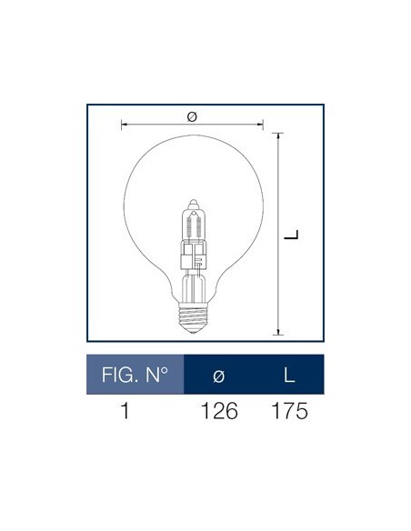 Lampada alogena Halo Globe 70W E27 126 mm Wiva