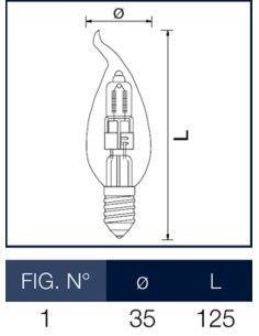 Lampada alogena fiamma 42W E14 Wiva 2