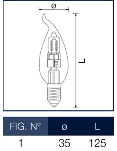 Lampada alogena fiamma 42W E14 Wiva