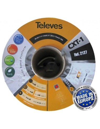 cavo tv DTT/SAT acciaio ramato 6,8 mm 100 Mt Televes