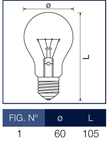 Lampada a incandescenza goccia 24Volts 60W E27 Leuci