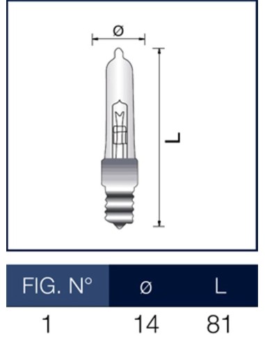 Lampada alogena Tubolare 80W E14 Leuci