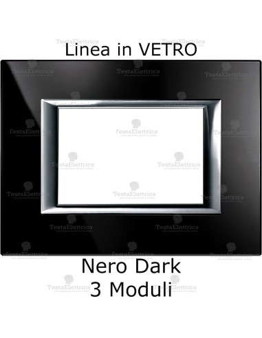 placca nera in vetro compatibile bticino axolute 