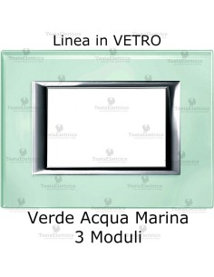 placca in vetro compatibile bticino axolute  acqua marina