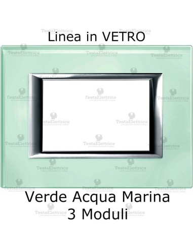 placca in vetro compatibile bticino axolute  acqua marina