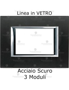 placca in vetro compatibile bticino axolute acciaio scuro