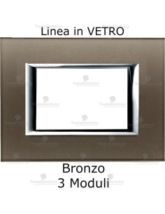placca in vetro vero compatibile bticino axolute bronzo