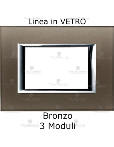 placca in vetro vero compatibile bticino axolute bronzo