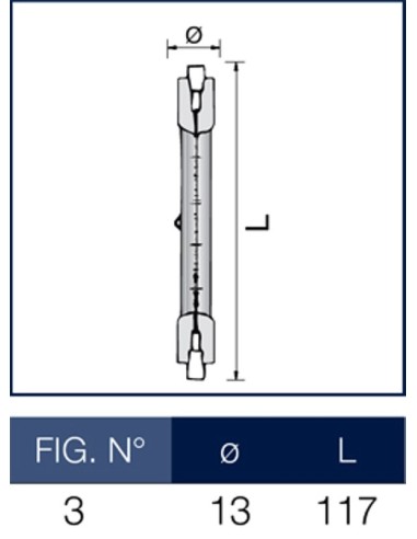 Lampada alogena Lineare 400W R7s-15 Leuci