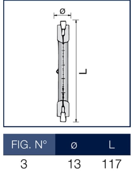 Lampada alogena Lineare 400W R7s-15 Leuci