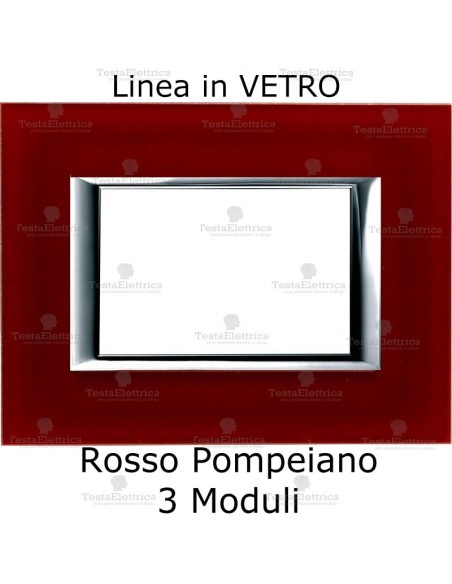 placca in vetro vero compatibile bticino axolute rosso