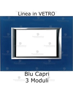 placca in vetro vero compatibile bticino axolute Blu Capri