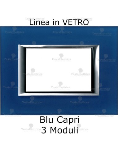 placca in vetro vero compatibile bticino axolute Blu Capri