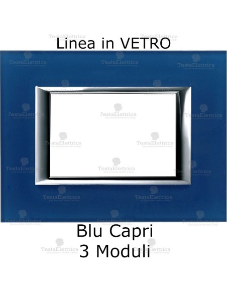 placca in vetro vero compatibile bticino axolute Blu Capri
