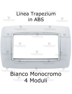 Placchetta Bianca 4 moduli compatibile bticino living light