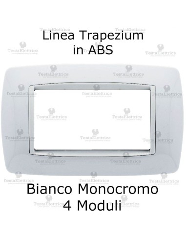 Placchetta Bianca 4 moduli compatibile bticino living light