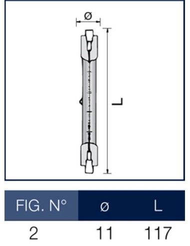 Lampada alogena Lineare 120W R7s-15 117 mm Leuci