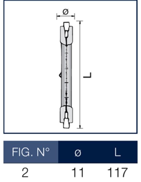 Lampada alogena Lineare 120W R7s-15 117 mm Leuci