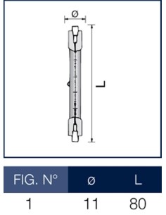Lampada alogena Lineare 80W R7s-15 80 mm Leuci 2