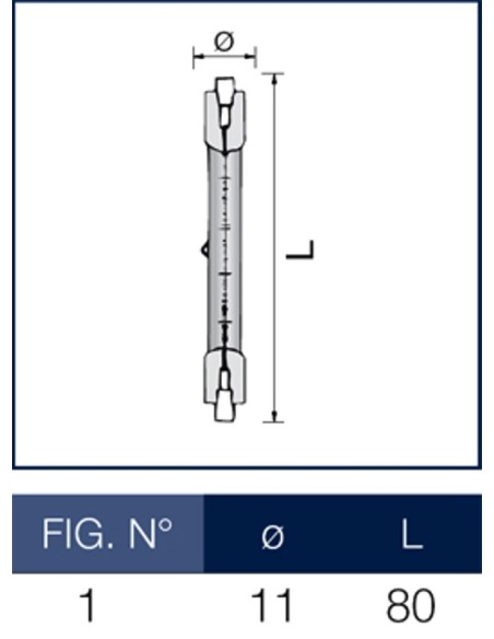 Lampada alogena Lineare 120W R7s-15 80 mm Leuci