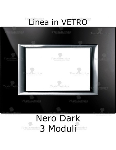 placca nera compatibile bticino living in vetro