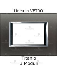 placca compatibile bticino living in vetro colore Titanio