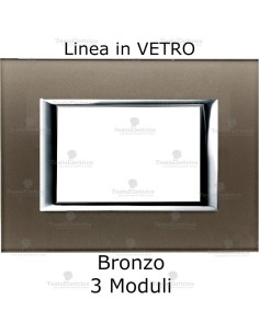 placca compatibile bticino living in vetro colore Bronzo 