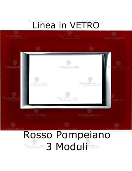 placca compatibile bticino living in vetro colore Rosso Pompeiano