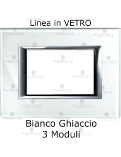 placca bianca compatibile bticino matix in vetro