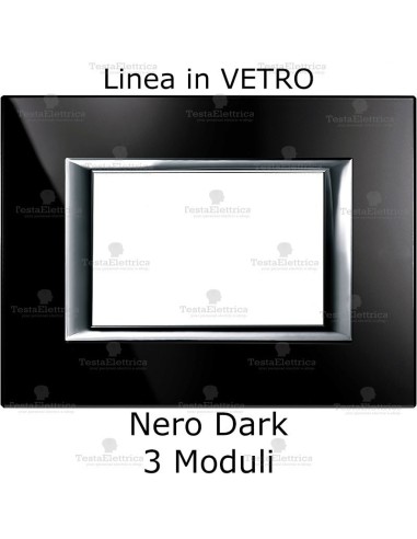 placca nera compatibile bticino matix in vetro