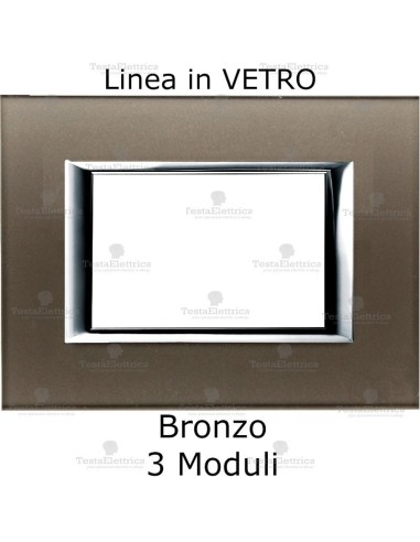 placca compatibile bticino matix in vetro Bronzo 