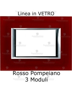 placca compatibile bticino matix in vetro Rosso Pompeiano 