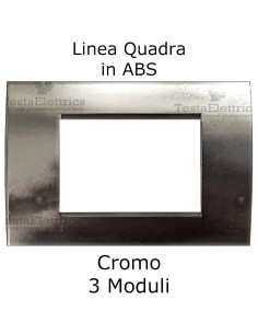 Placchetta quadra compatibile Bticino cromo lucido