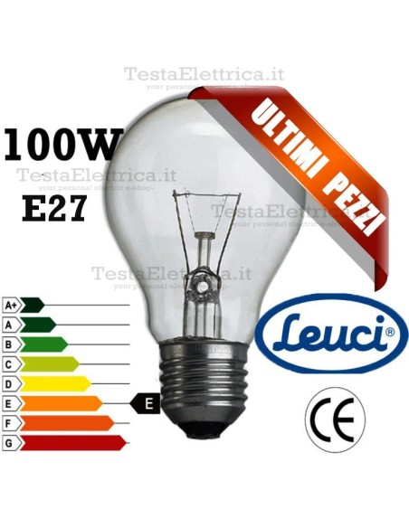 Lampada a incandescenza goccia 100W E27 Leuci