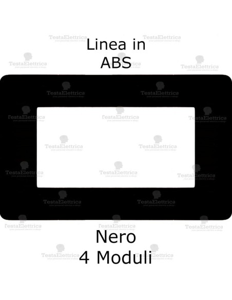 Placca bticino matix nera 4 moduli