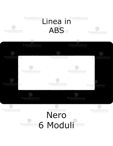 Placca in PVC nera compatibile con serie Bticino Matix 6 moduli