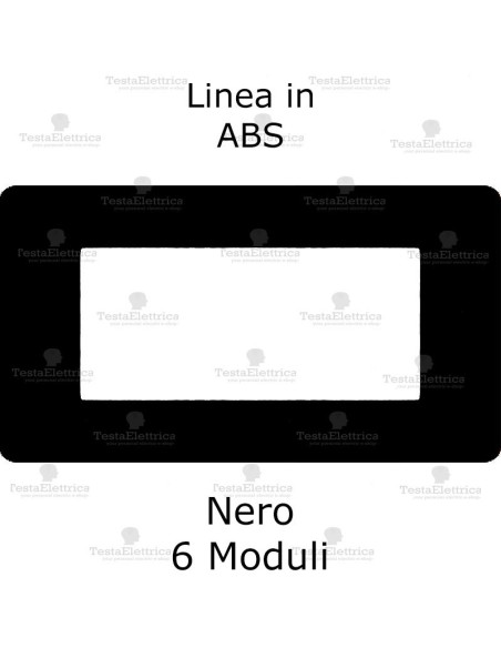 Placca bticino matix nera 6 moduli