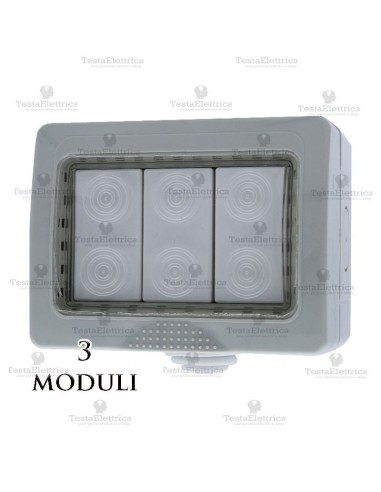 Cassetta da muro compatibile bticino matix ip55 3 moduli