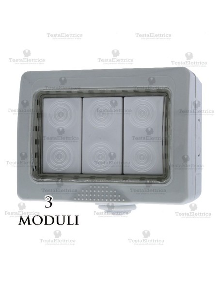 Cassetta da muro compatibile bticino matix ip55 3 moduli