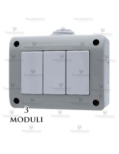 Scatola da parete per 3 interruttori e prese matix