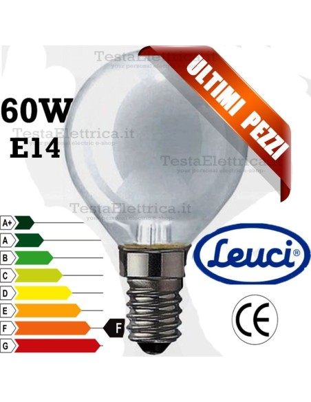Lampada a incandescenza  sfera opale 60W E14 Leuci